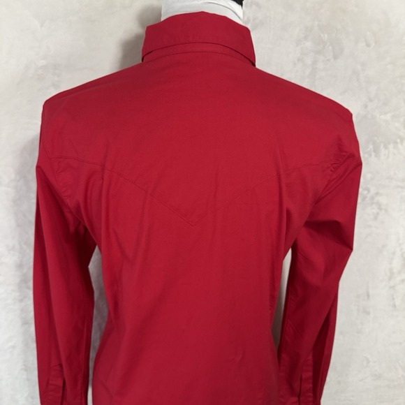 Y2K Wrangler Western Rhinestone‎ Snap Shirt Women's Small Red Long Sleeve Yoke - Picture 6 of 16